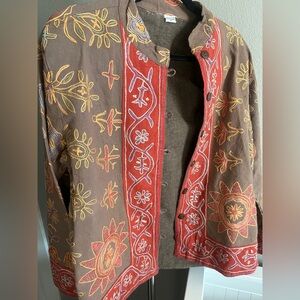Vintage Kantha jacket Indian Asia flower of life